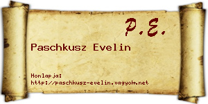 Paschkusz Evelin névjegykártya